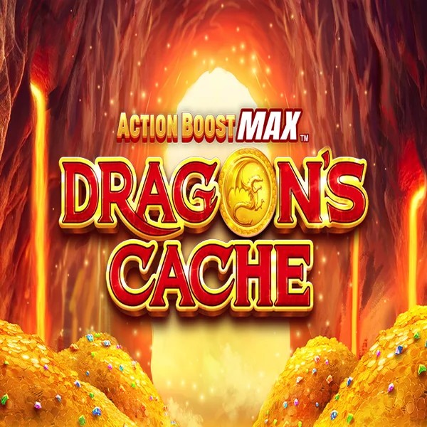 Action Boost Max Dragon's Cache slot logo by SpinPlay Games at Stonevegas Casino