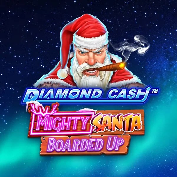 Official Slots logo: Diamond Cash Mighty Santa Boarded Up by Greentube at Stonevegas Casino