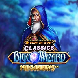 Slots logo of Fire Blaze Blue Wizard Megaways from Rarestone Gaming at Stonevegas Casino